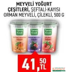 TARIM KREDİ MEYVELİ YOĞURT ÇEŞİTLERİ 500 G fiyat ve kampanya bilgisi